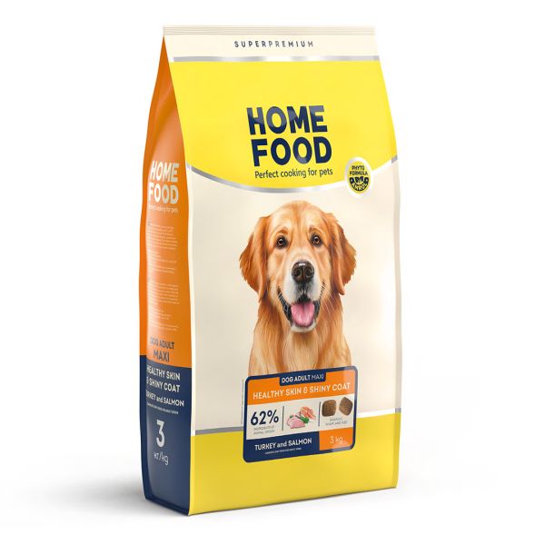 Сухий корм Home Food Україна для собак великих порід для здоровя шкіри та шерсті з індичкою та лососем