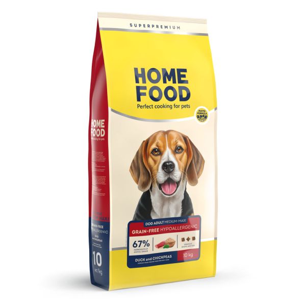 Сухой корм Home Food Украина беззерновой гипоаллергенный для собак средних и крупных пород с уткой и нутом