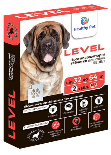 Противоразитарные таблетки Level Healthy Pet Украина 2 шт, для собак