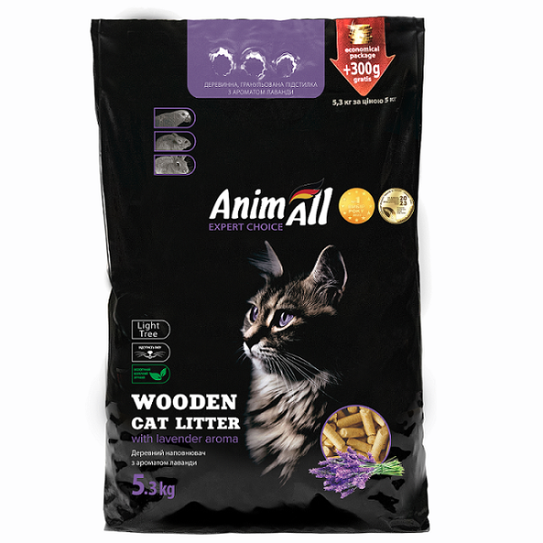 Наполнитель для лотков Деревянный AnimAll Китай с ароматом лаванды