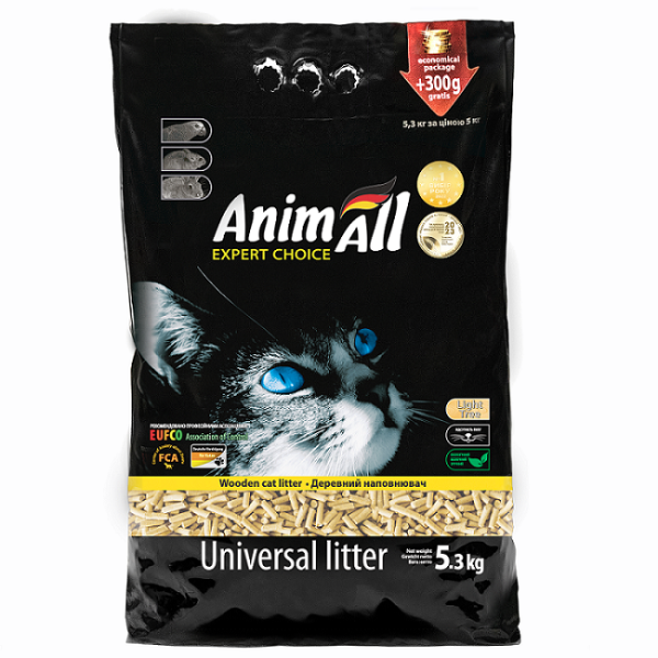 Наповнювач для лотків Дерев'яний AnimAll Китай (300г у подарунок)