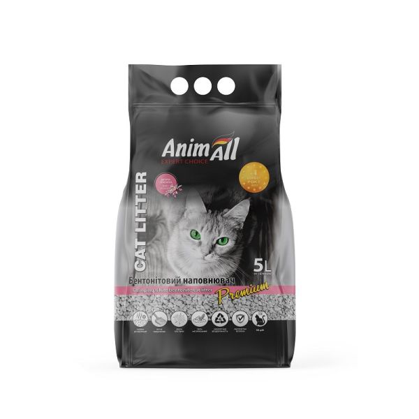 Наполнитель для лотков Бентонитовый AnimAll Китай с ароматом детской пудры
