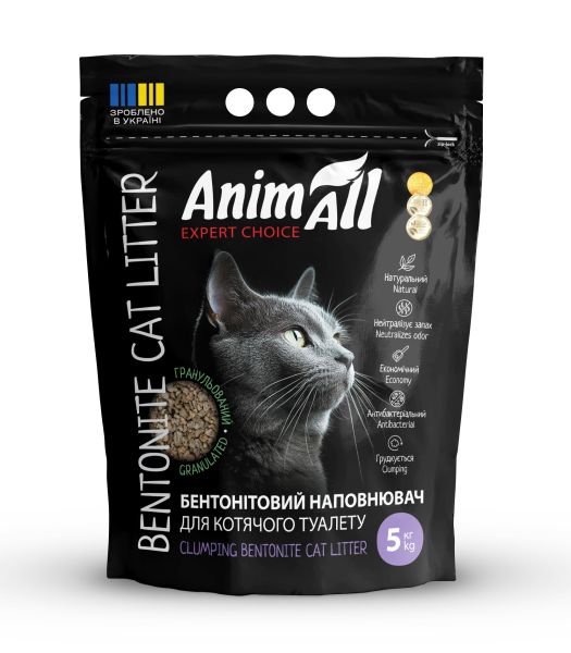 Наповнювач для лотків Бентонітовий AnimAll Китай гранульований