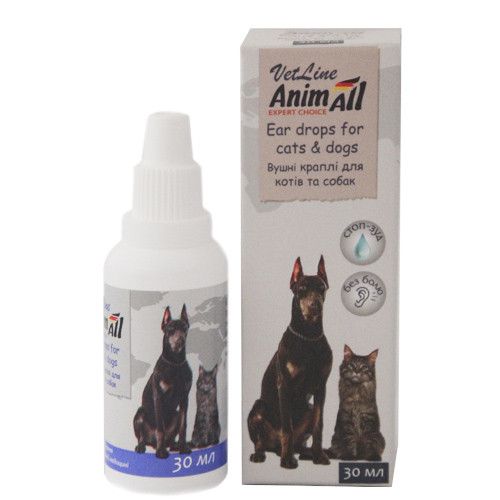 Капли AnimAll Китай VetLine ушные капли для кошек и собак
