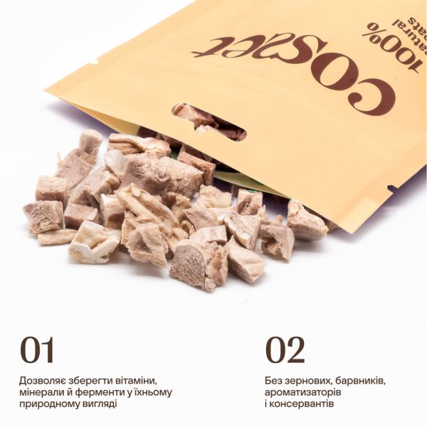 Лакомство Cosset Украина лиофилизированные куриные желудки для кошек