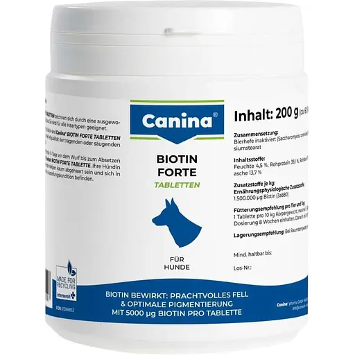 Canina Німеччина Вітамінний комплекс Biotin Forte для собак Біотин інтенсивний курс для шерсті 60 табл.