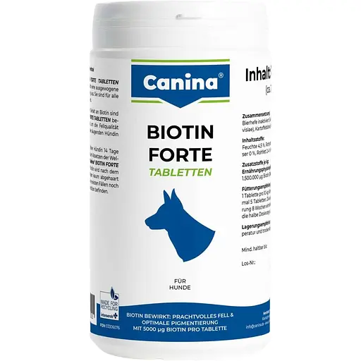Canina Німеччина Вітамінний комплекс Biotin Forte для собак Біотин інтенсивний курс для шерсті 210 табл.