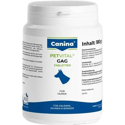 Canina Німеччина Мінеральний комплекс Petvital GAG для собак для суглобів і тканин глюкозамін з екстрактом мідій 180 табл.