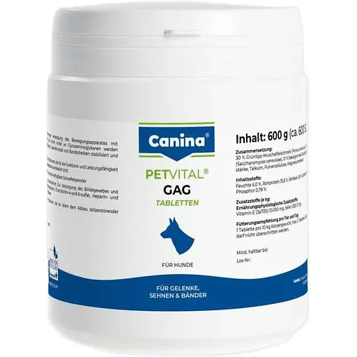 Canina Німеччина Мінеральний комплекс Petvital GAG для собак для суглобів і тканин глюкозамін з екстрактом мідій 600 табл.