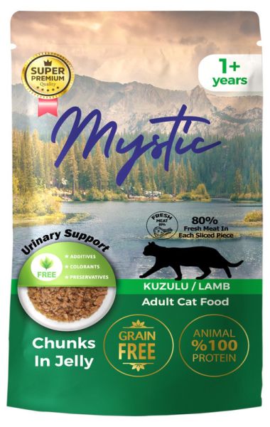 Вологий корм Mystic Туреччина пауч для котів шматочки ягня в желе