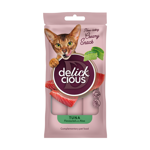 Ласощі Delickcious для дорослих котів, тунець з додаванням алое