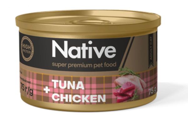 Вологий корм Native для котів з тунцем і куркою
