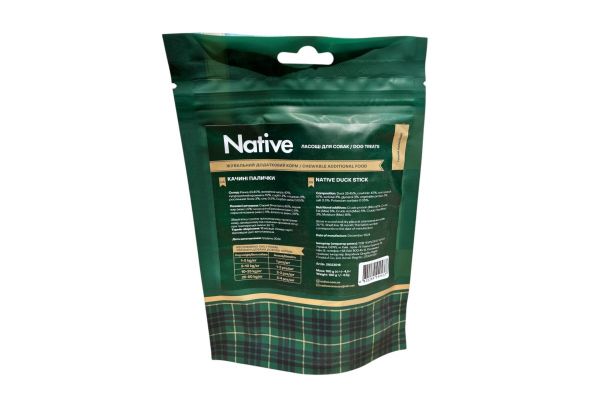 Лакомство Native для собак утиной палочки