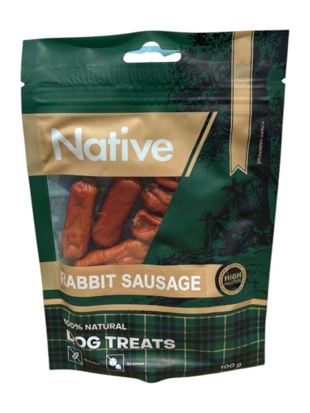 Ласощі Native для собак кролячі сосиски
