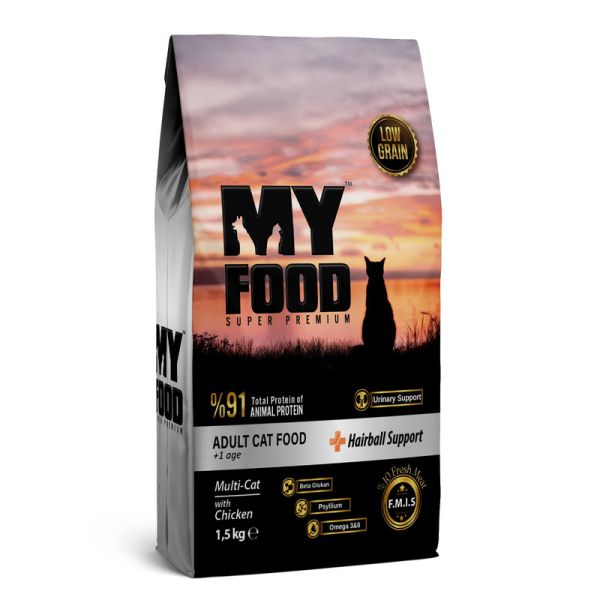 Сухий корм My Food Туреччина ля дорослих котів Hairball Support з куркою