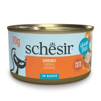 Влажный корм Schesir Италия Sardines натуральные беззерновые консервы для кошек сардина в соусе