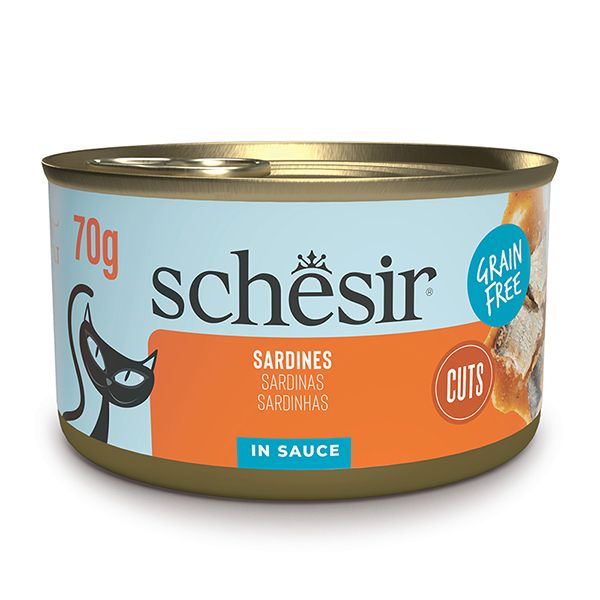 Вологий корм Schesir Італія Sardines натуральні беззернові консерви для котів сардина в соусі