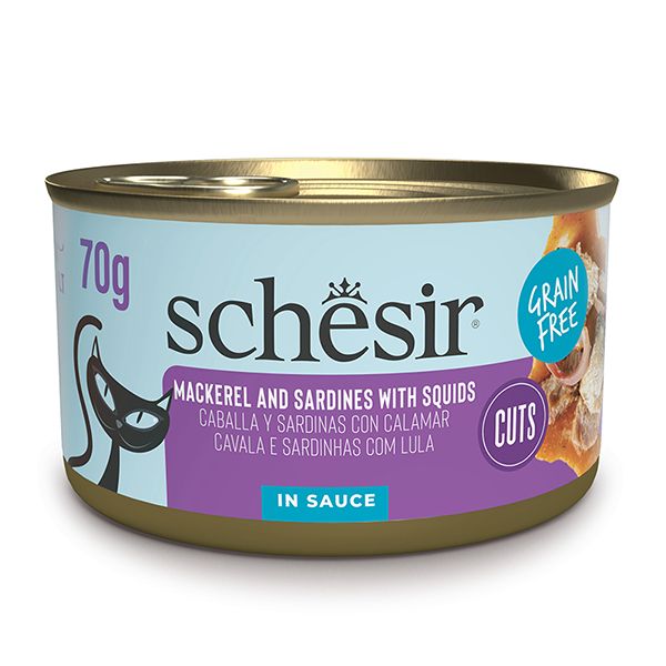 Вологий корм Schesir Італія Sardines натуральні беззернові консерви для котів макрель з сардиною в соусі