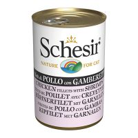 Влажный корм Schesir Италия для кошек со вкусом курицы с креветками