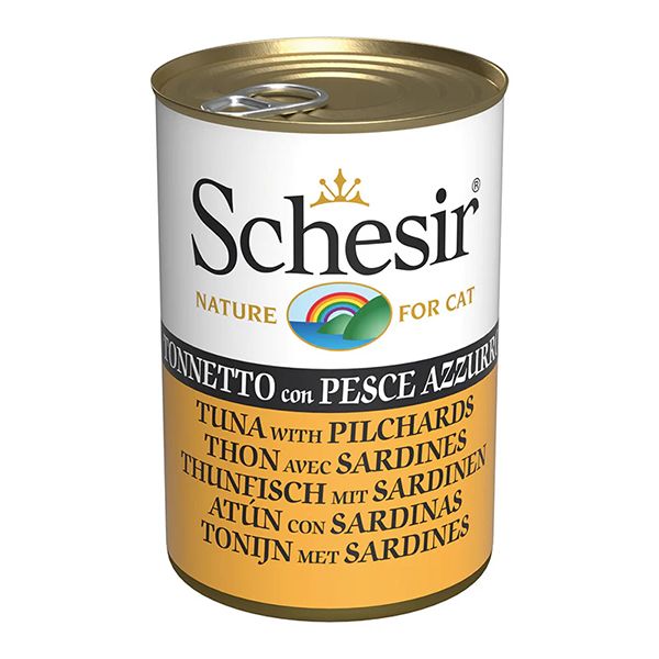 Вологий корм Schesir Італія для котів зі смаком тунця та сардини