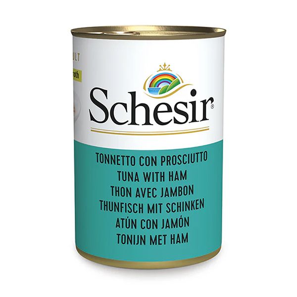 Вологий корм Schesir Італія для котів зі смаком тунця та шинкою