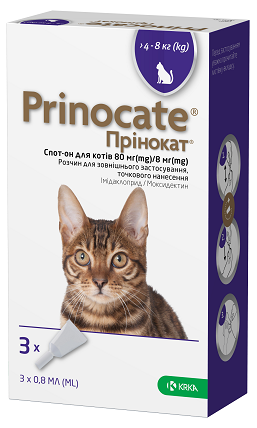 Капли Prinocate против блох для кошек 4-8 кг