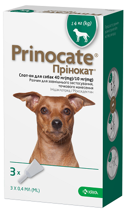 Краплі Prinocate проти бліх для собак до 4кг