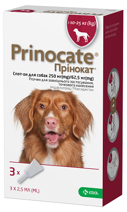 Краплі Prinocate проти бліх для собак 10-25кг