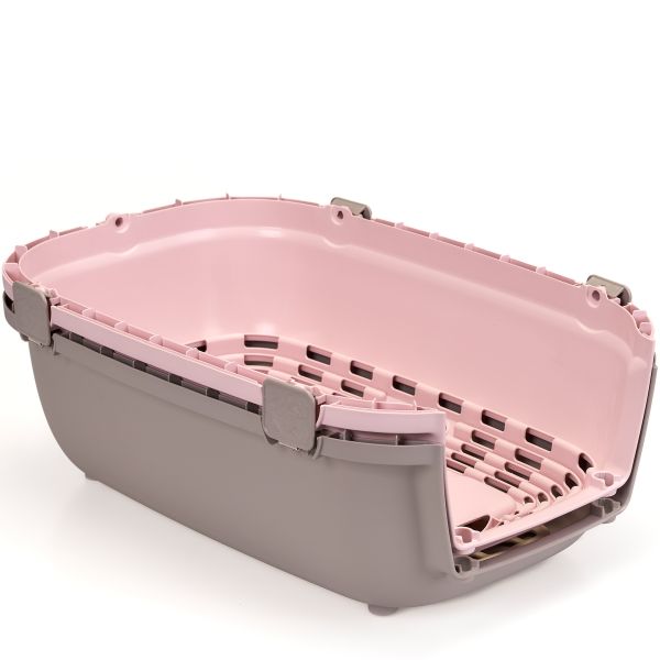 Stefanplast Италия Переноска "Horizon 1" с пластиковой дверцей, нежно-розовая