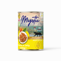 Вологий корм Mystic Туреччина для дорослих котів шматочки з куркою та овочі - морква та горошком