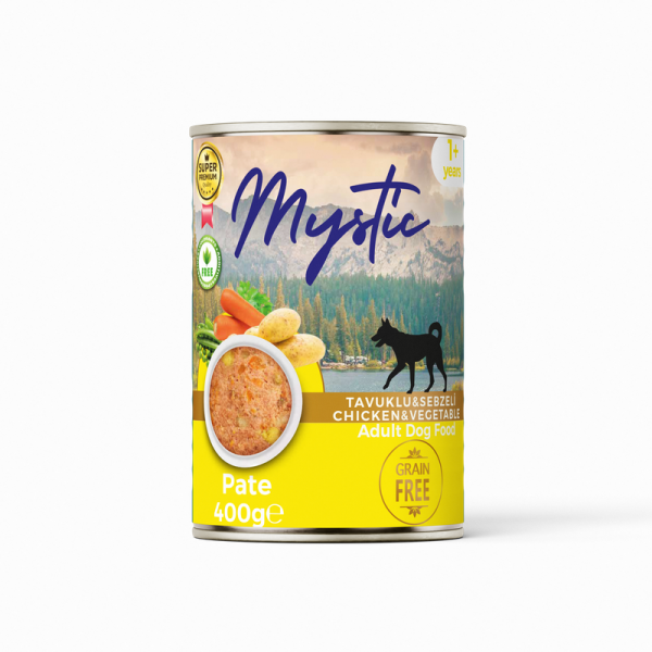 Вологий корм Mystic Туреччина для дорослих собак паштет з куркою та гарніром