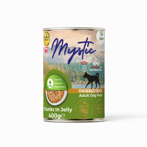 Вологий корм Mystic Туреччина для собак шматочки качки в желе