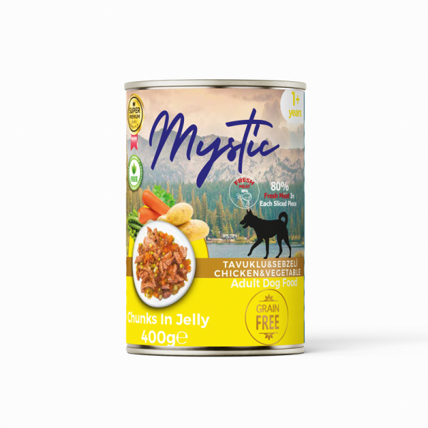 Вологий корм Mystic Туреччина для дорослих собак шматочки з куркою та гарніром