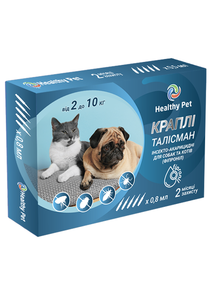 Краплі Талісман Healthy Pet Україна інсекто-акарицидні для котів і собак