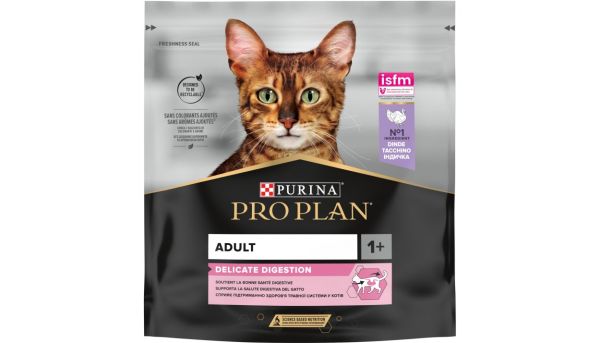 Сухой корм Pro Plan Purina Франция Delicate Digestion для кошек с чувствительным пищеварением с индейкой