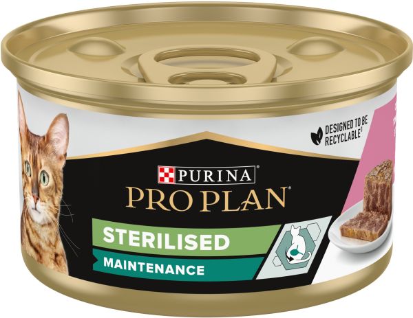 Вологий корм Pro Plan Purina Франція Sterelized для стерилізованих котів з лососем і тунцем