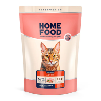 Сухой корм Home Food Украина для активных кошек с курицей и креветкой