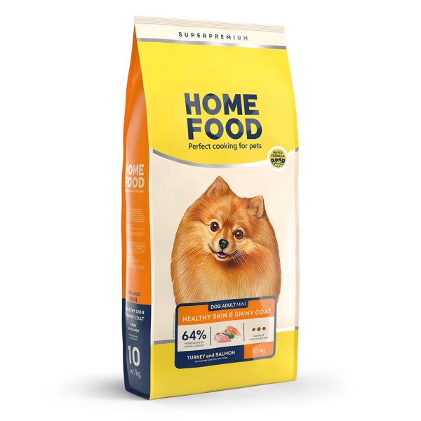 Сухой корм Home Food Украина для собак малых пород для здоровья кожи и шерсти с индейкой и лососем