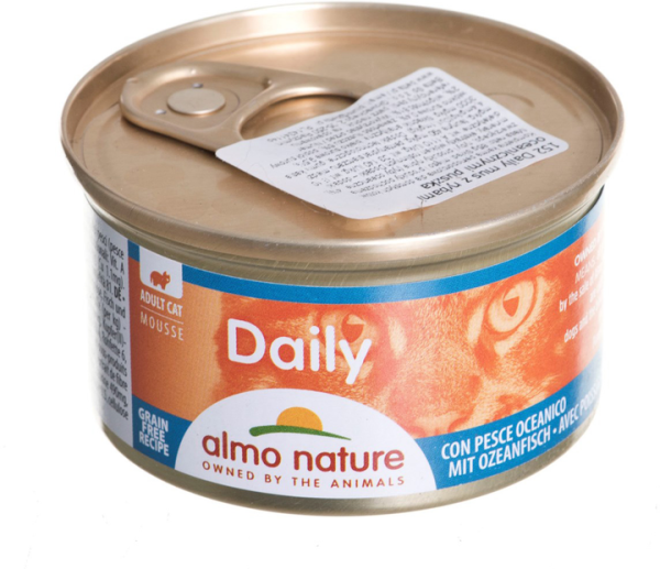 Влажный корм Almo Nature Италия Daily Cat для кошек, мусс со вкусом океанической рыбы