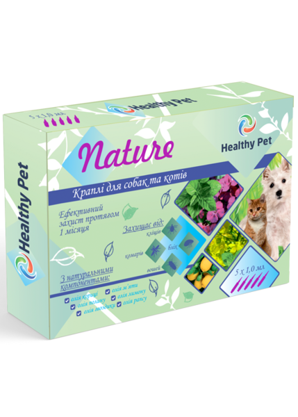 Капли Nature Healthy Pet Украина для собак и кошек, 5 ампул,