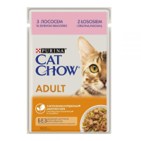 Влажный корм Cat Chow Венгрия для кошек с лососем и зеленым горошком