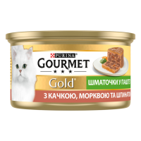 Влажный корм Gourmet Венгрия для кошек кусочки в паштете с уткой, морковью и шпинатом