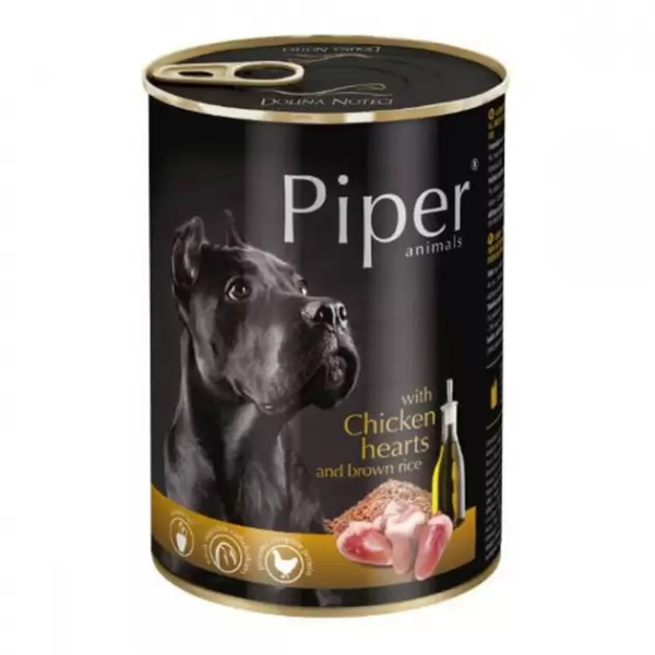 Влажный корм Piper Польша для собак с куриным сердцем и коричневым рисом