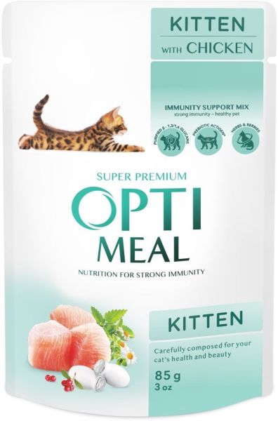 Влажный корм Optimeal Украина для котят с курицей 85г 3+1