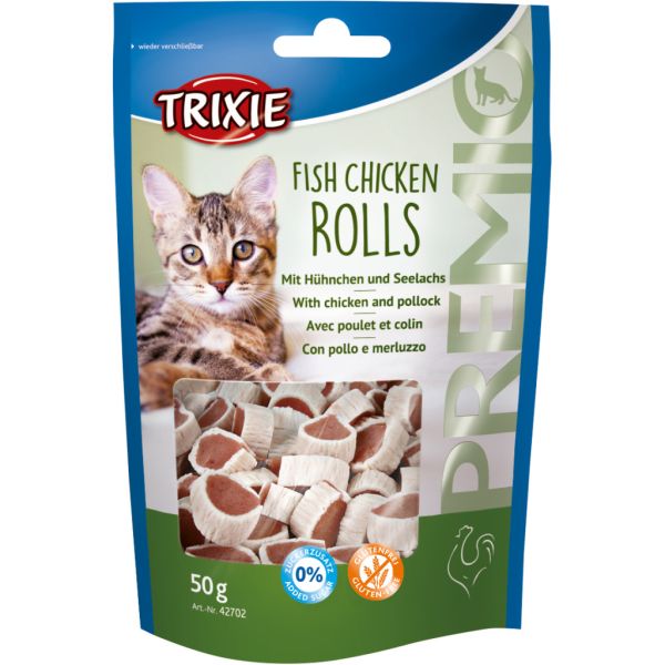 Лакомство Trixie Германия для кошек Премио Rolls курица/минтай