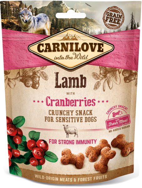 Лакомство Carnilove Чехия для собак с ягнятиной и клюквой
