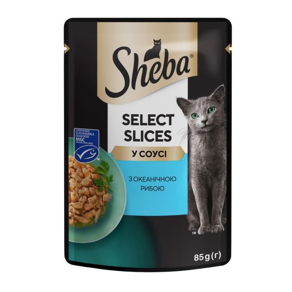 Вологий корм Sheba Литва для котів пауч океан. риб в соусі