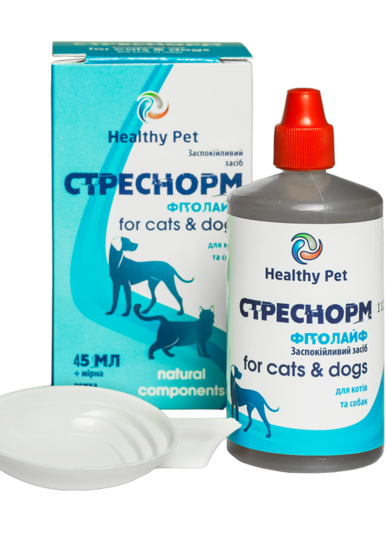 Healthy Pet Україна Healthy Pet Україна "Стреснорм" заспокійливий засіб котам та собакам, суспензія + мірна ложка, 45 мл