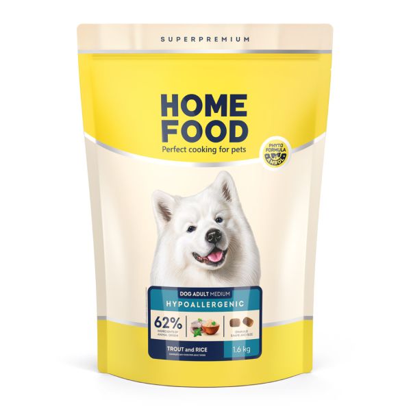 Сухий корм Home Food Україна гіпоалергенний для собак середніх порід з фореллю та рисом