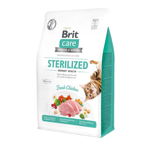 Сухой корм Brit Чехия Care Grain Free Sterilized Urinary Health для стерилизованных кошек с курицей